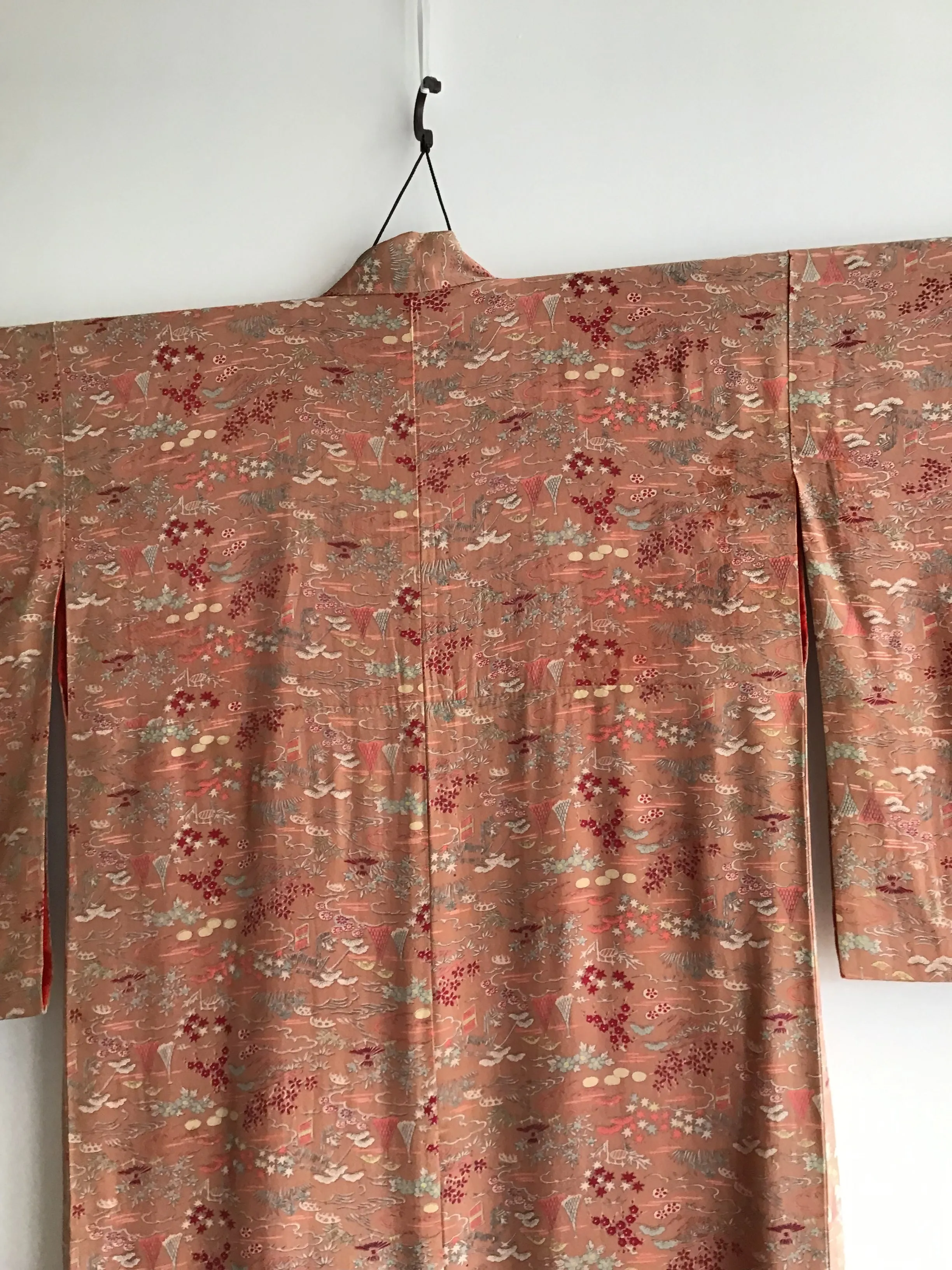 1920's Mauve Printed Japanese Kimono