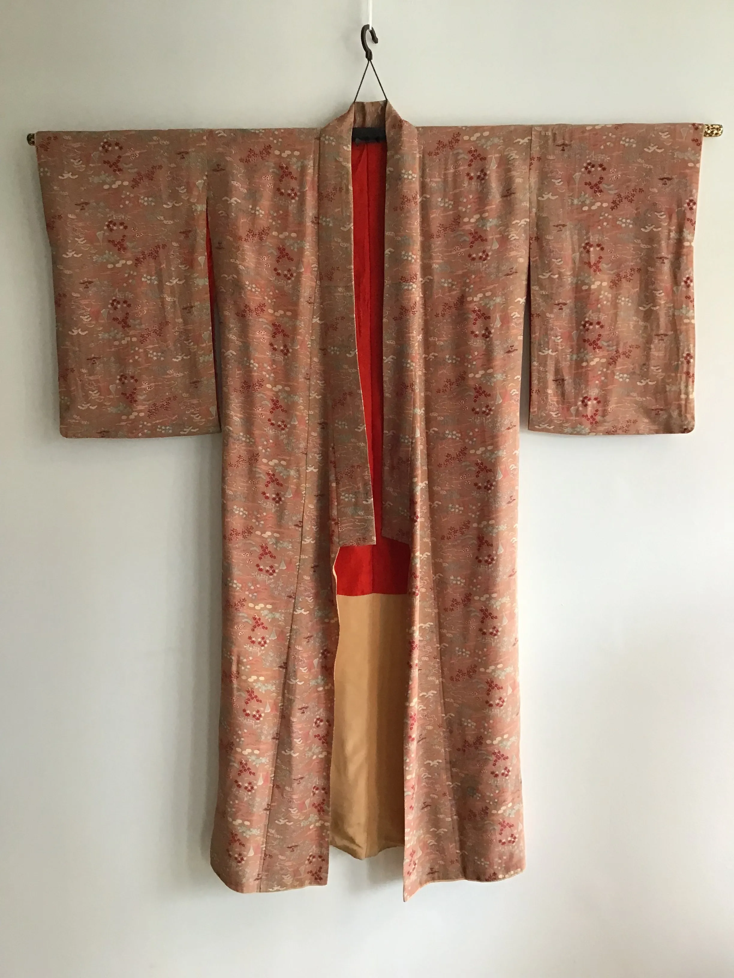 1920's Mauve Printed Japanese Kimono