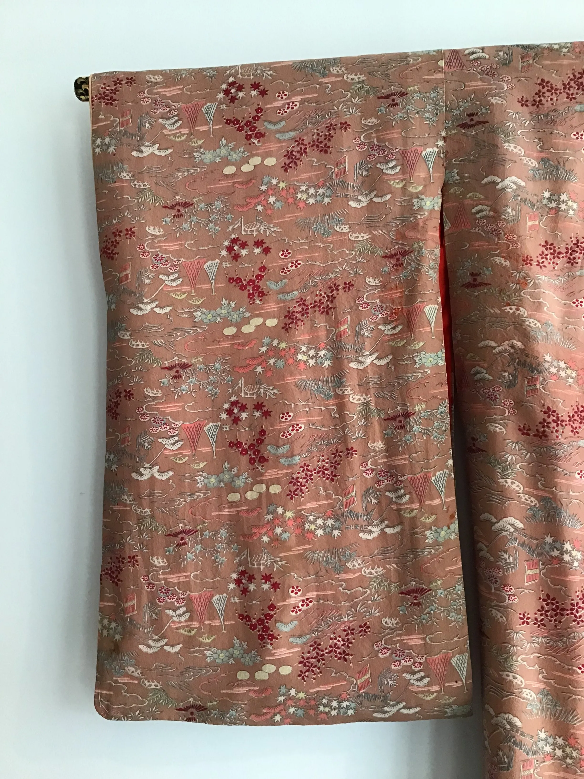 1920's Mauve Printed Japanese Kimono