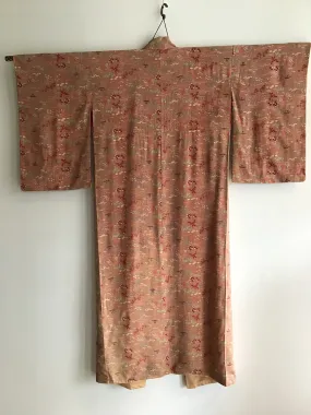 1920's Mauve Printed Japanese Kimono