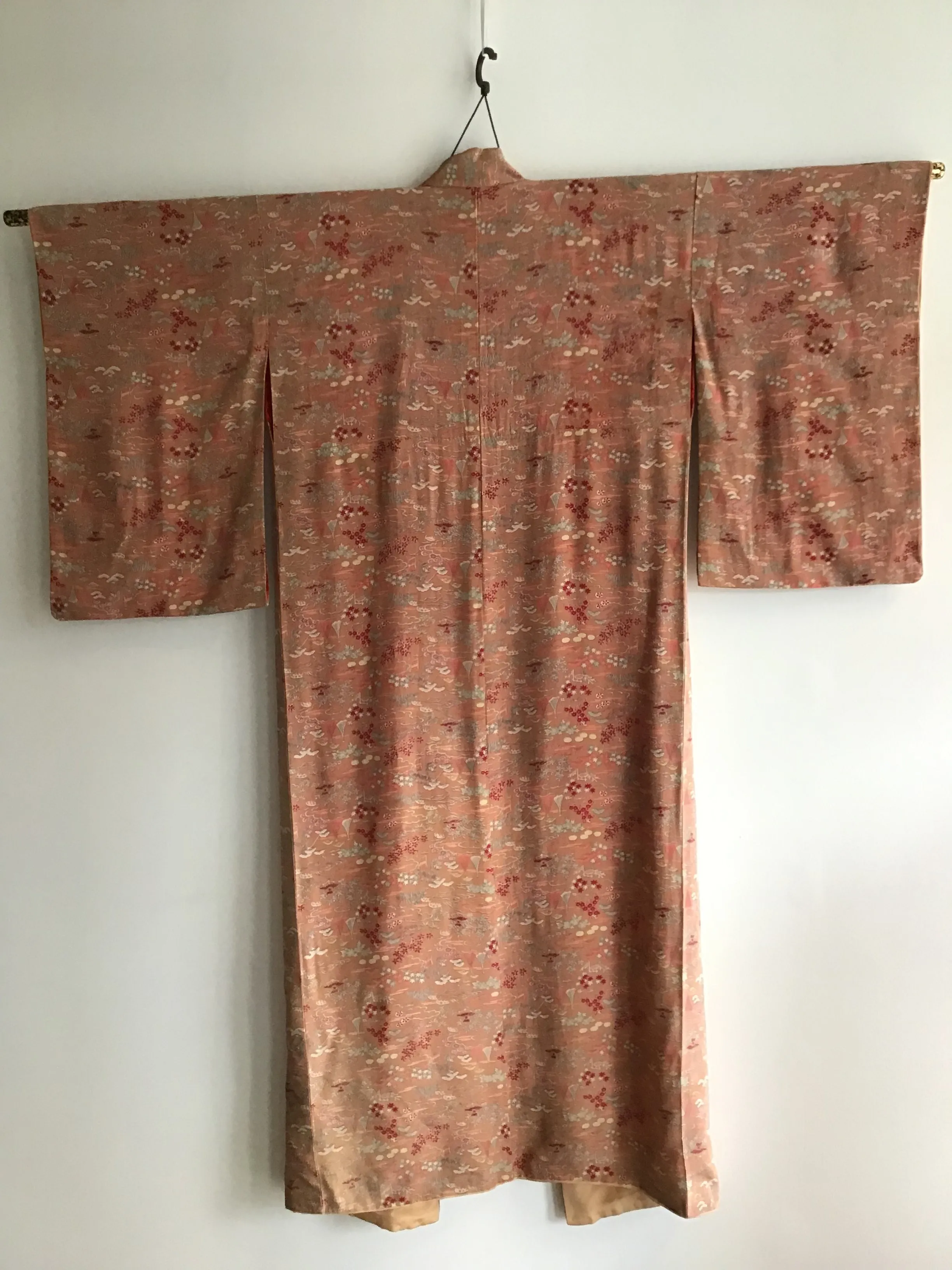 1920's Mauve Printed Japanese Kimono