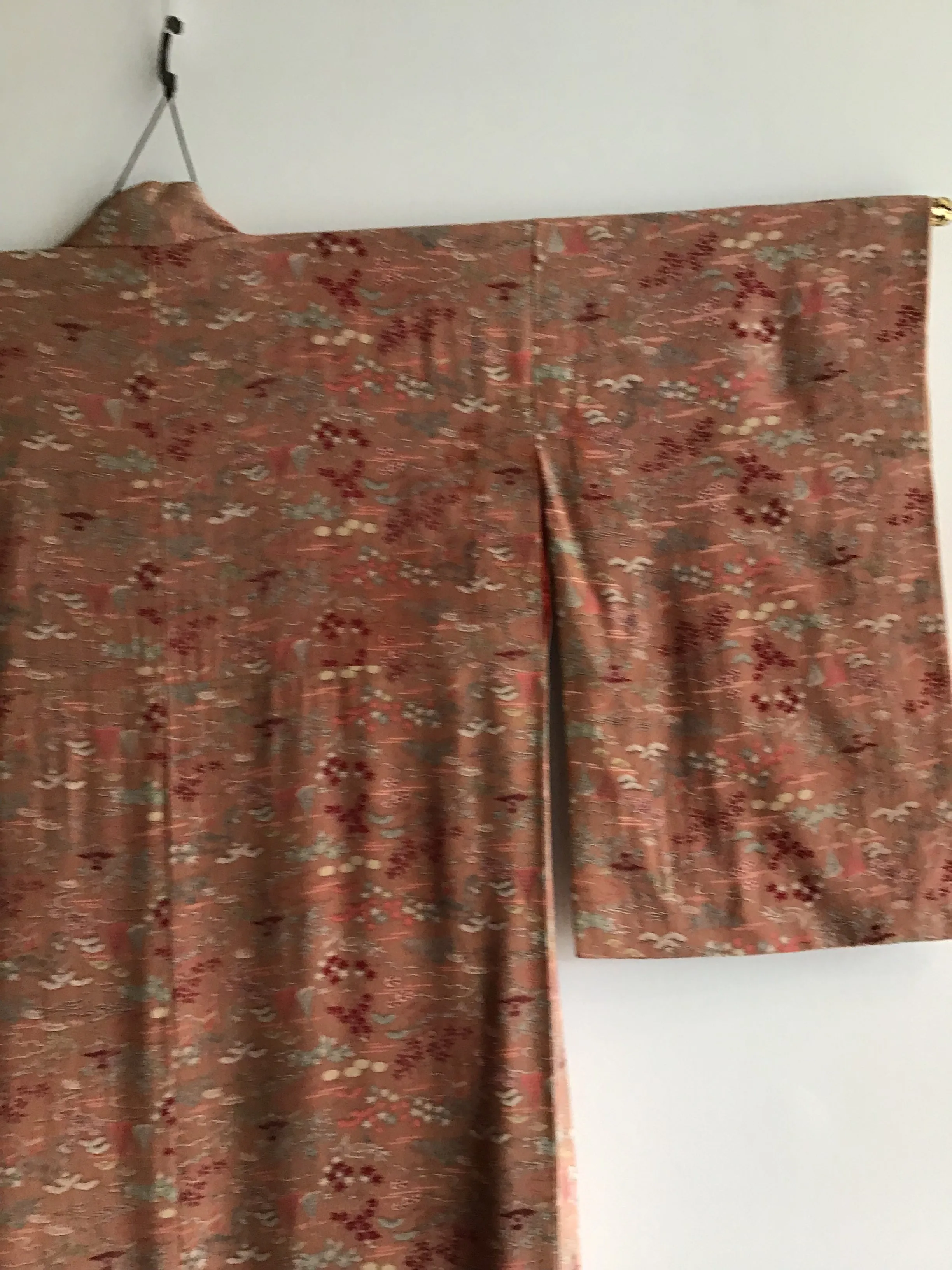 1920's Mauve Printed Japanese Kimono