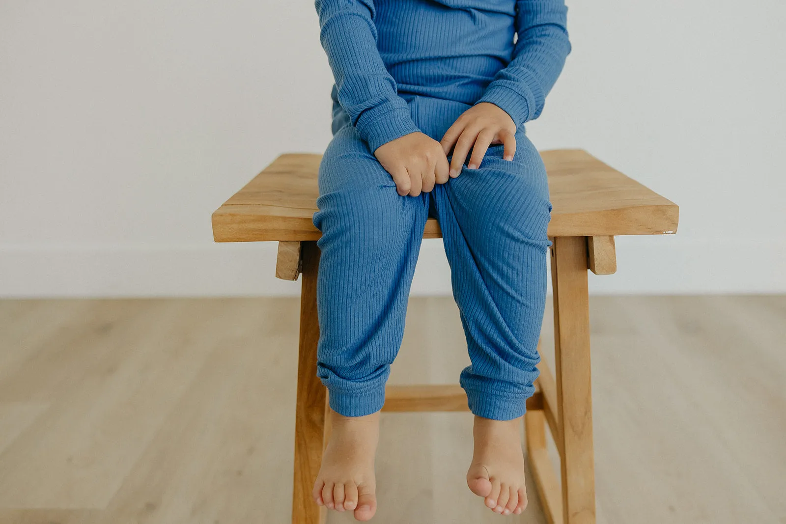 2pc Rib Knit Long Sleeve Pajama Set - Indigo