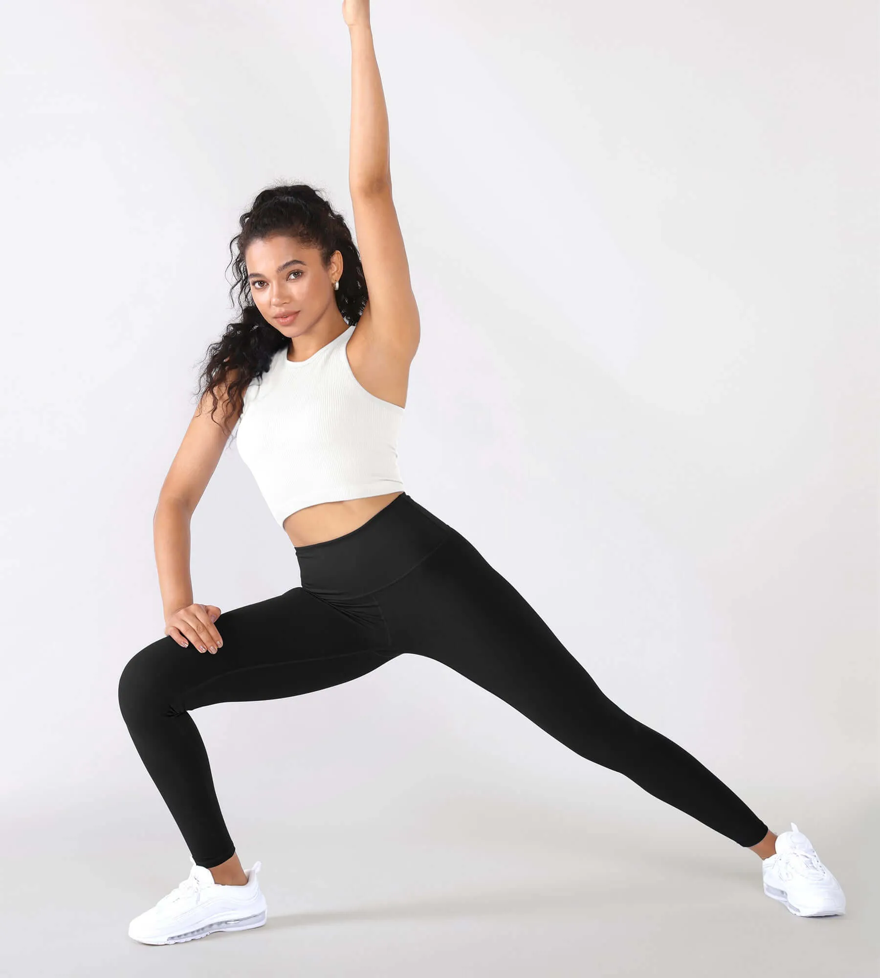 3-Pack Seamless Ribbed High Neck Cropped Tank Tops