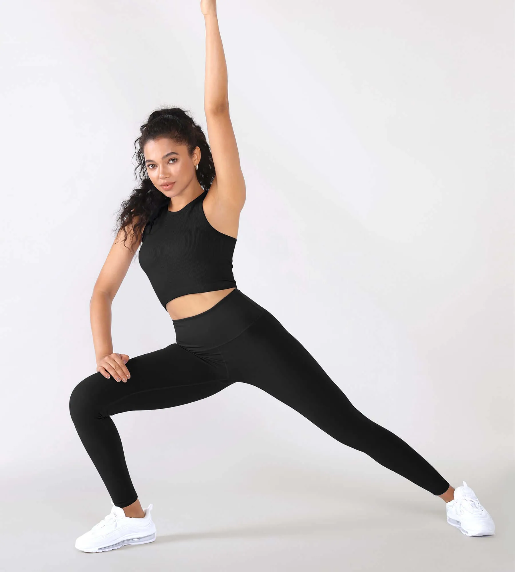 3-Pack Seamless Ribbed High Neck Cropped Tank Tops