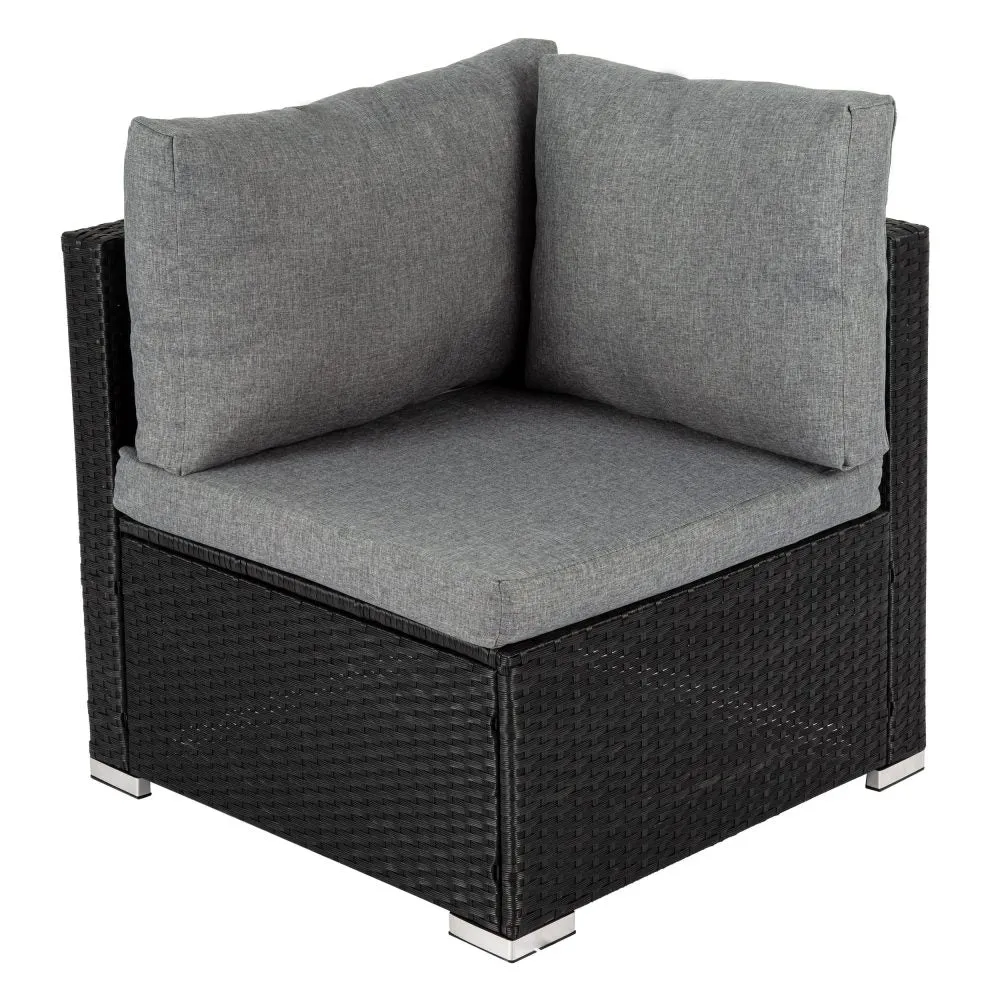 5pc Usas Outdoor Black Modular Lounge Sofa Furniture Set