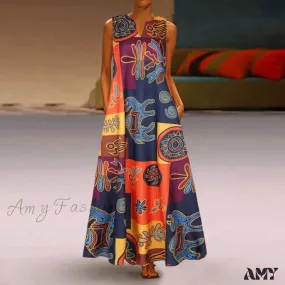 Amy Fashion - Floral Printed Maxi Long Dress