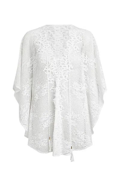 Angel White Crochet Lace Knit Honeycomb Beachwear