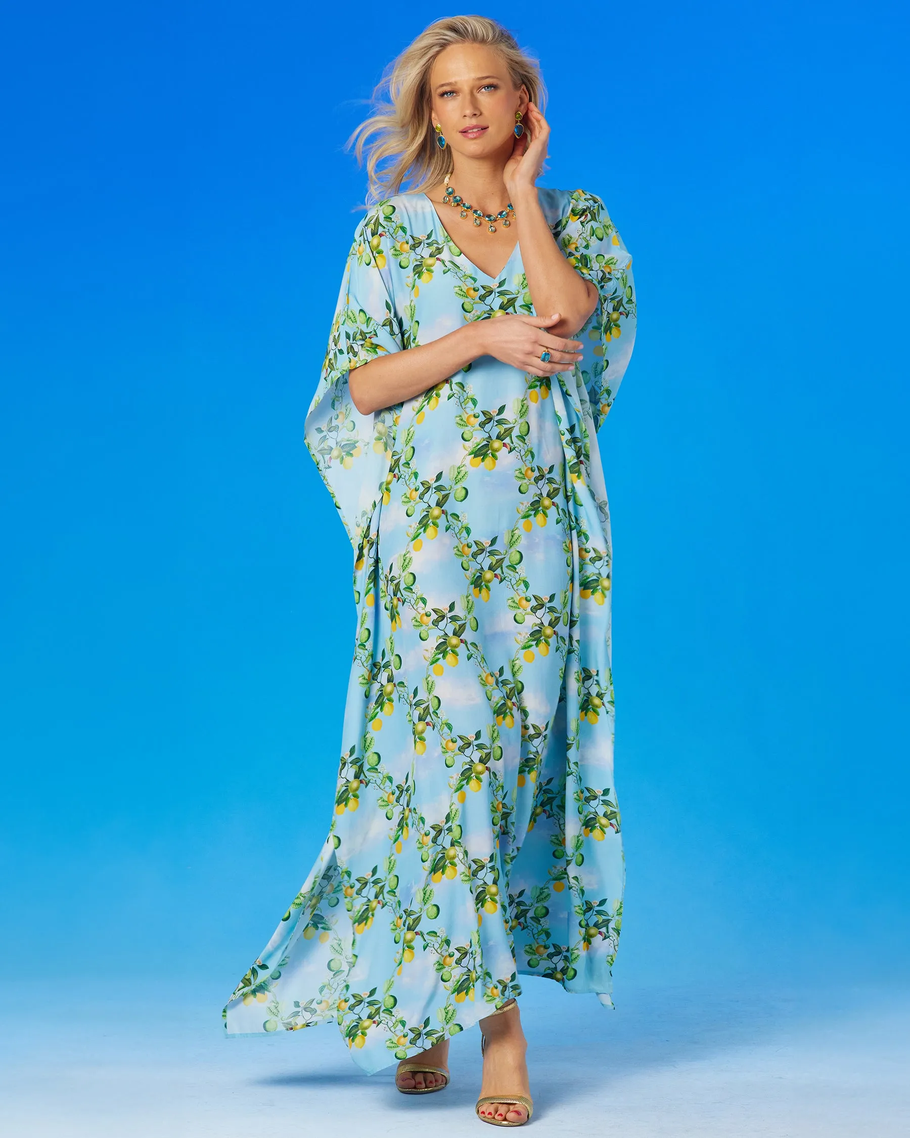 Annabelle Kaftan in French Citrus Trellis