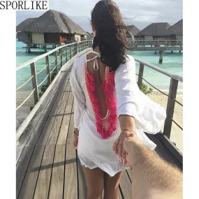 BACKLESS TASSEL BIKINI COVER UP