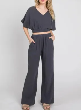 Beachside Wide Leg Cotton Gauze Pants (Assorted Colors)
