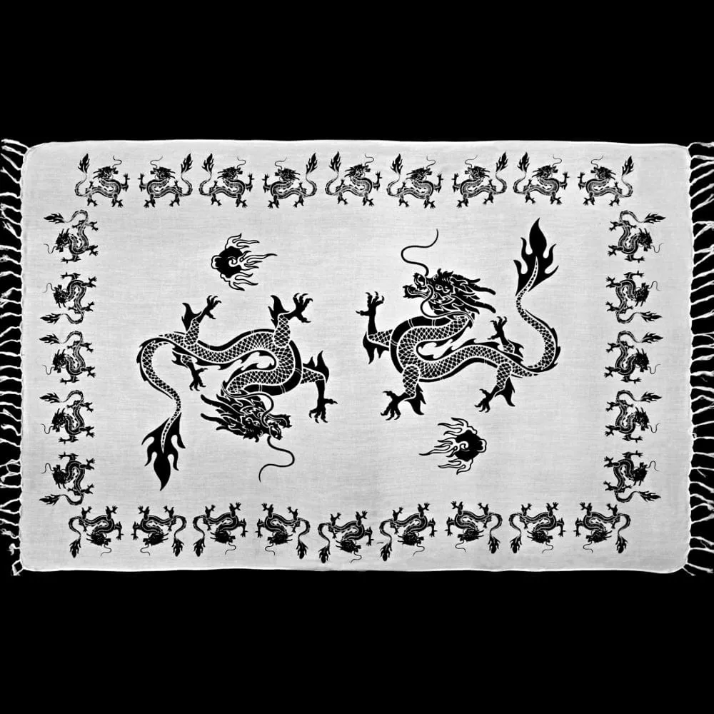 Black and White Dragon Sarongs