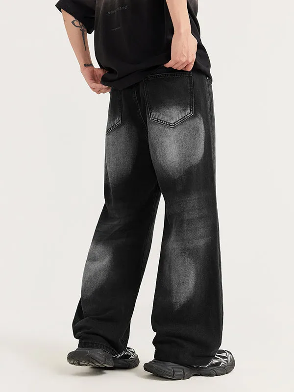 Black Grey Wide Leg Jeans