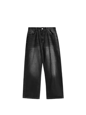 Black Grey Wide Leg Jeans