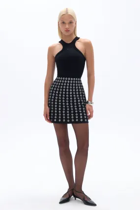 Black Halter Neck Crop Top