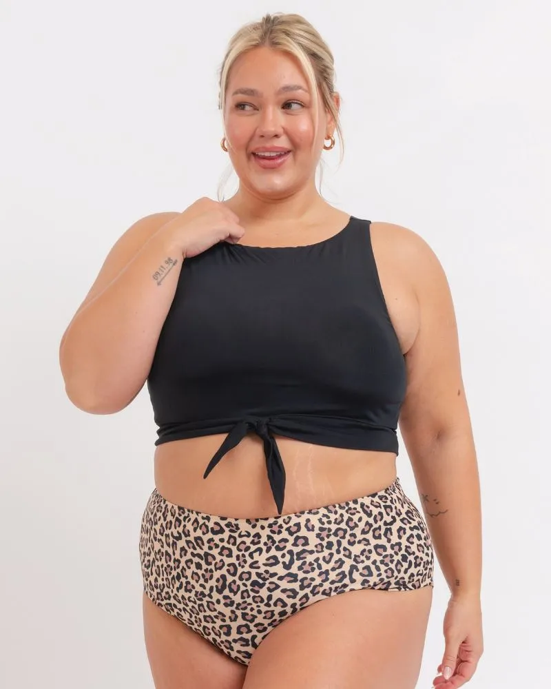 Black Knotted Crop Top