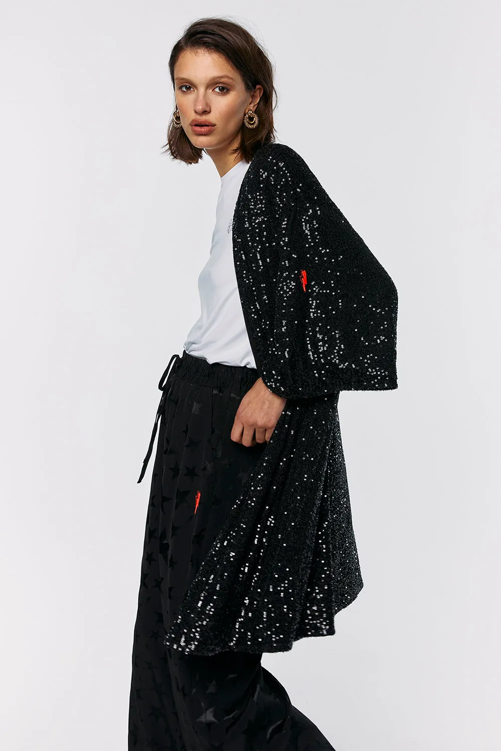 Black Sequin Kimono