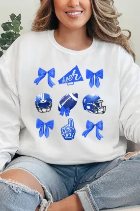 Blue Blitz And Bows Heavy-weight Crew Sweatshirt