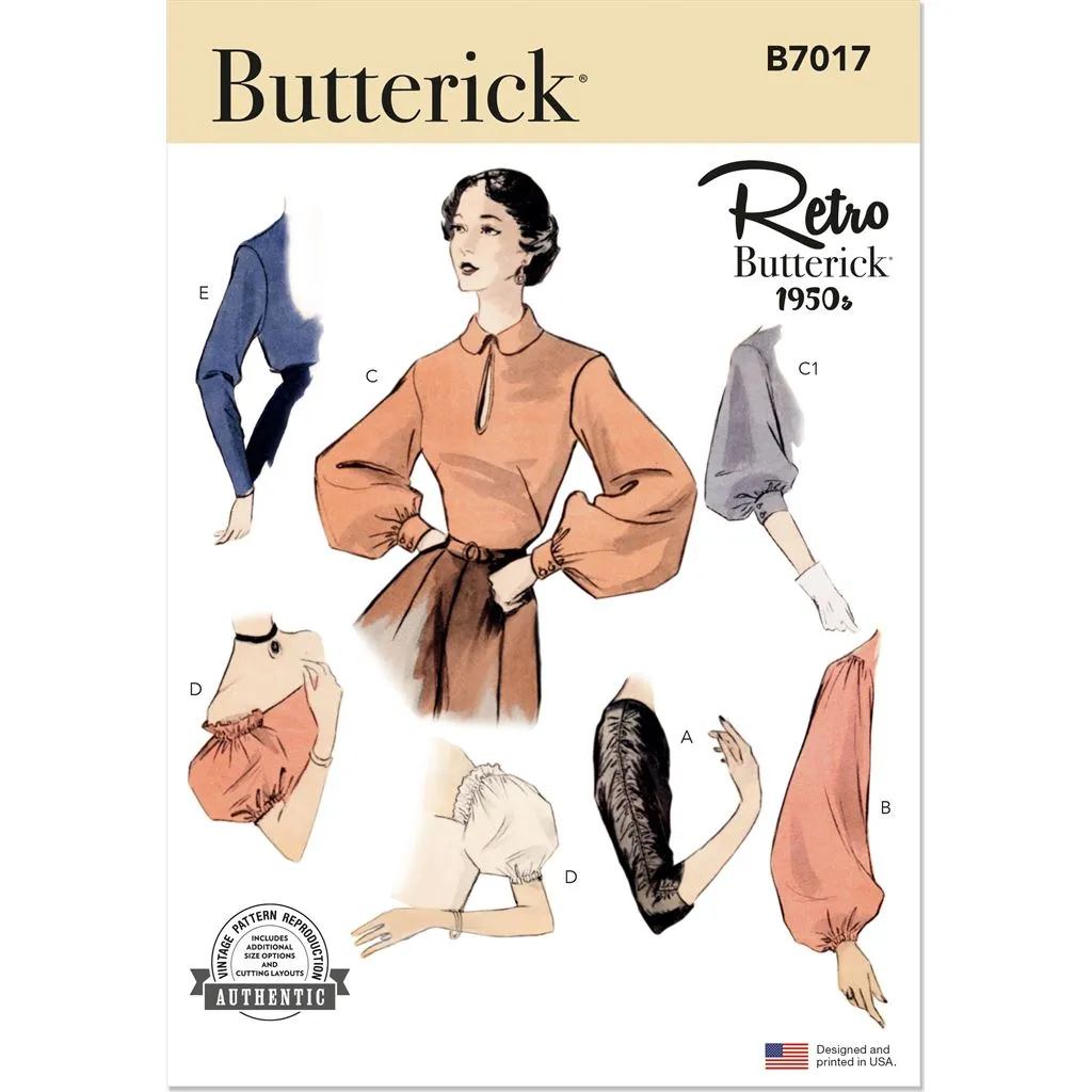 Butterick Pattern B7017 Set of Sleeves for Dresses and Blouses
