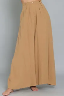 Camel High Waisted Wide Leg Pants