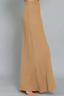 Camel High Waisted Wide Leg Pants