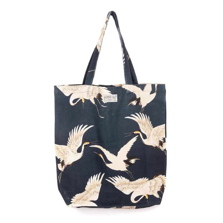 Charcoal Stork Tote Bag
