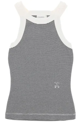 Closed striped racer tank top C95569 42T ST BLACK