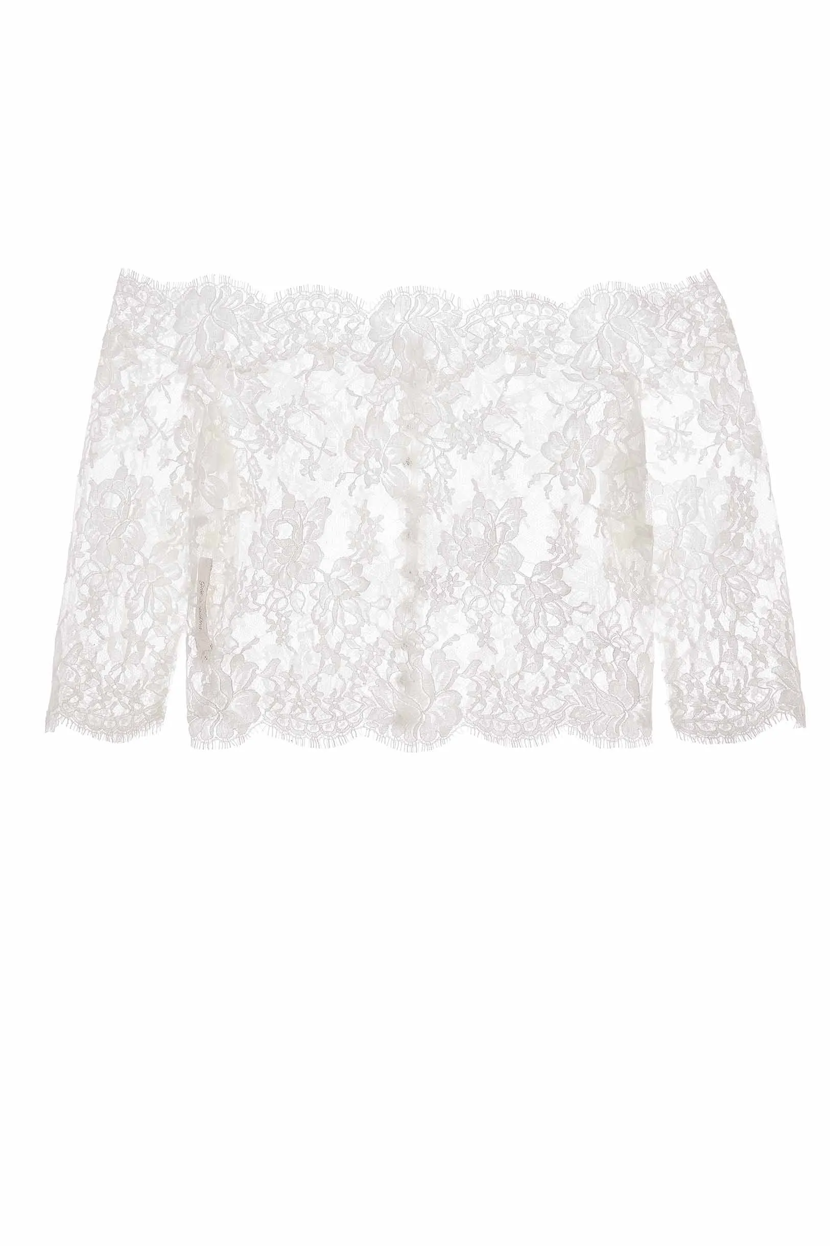 Dominique French lace off-the-shoulder topper in Ivory