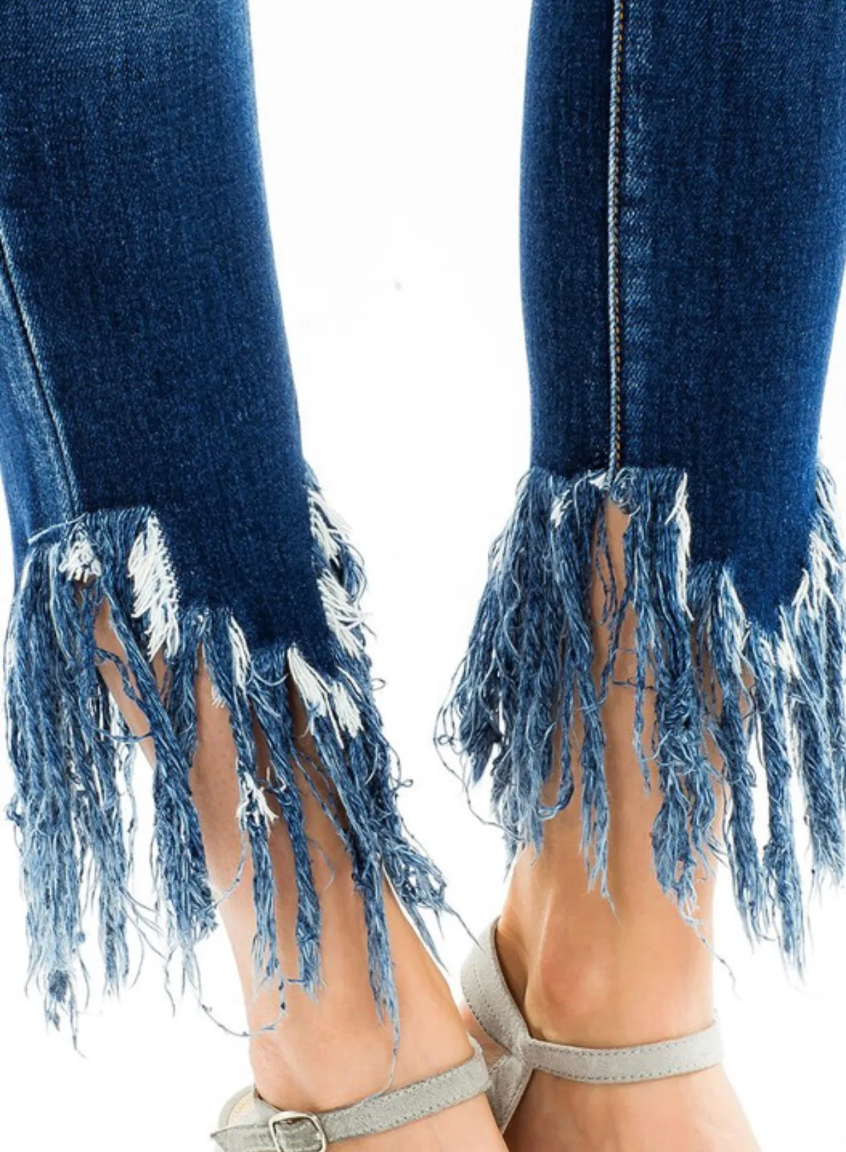 Double Take Frayed Jeans