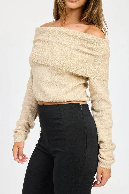 Emory Park Off Shoulder Fold Over Top