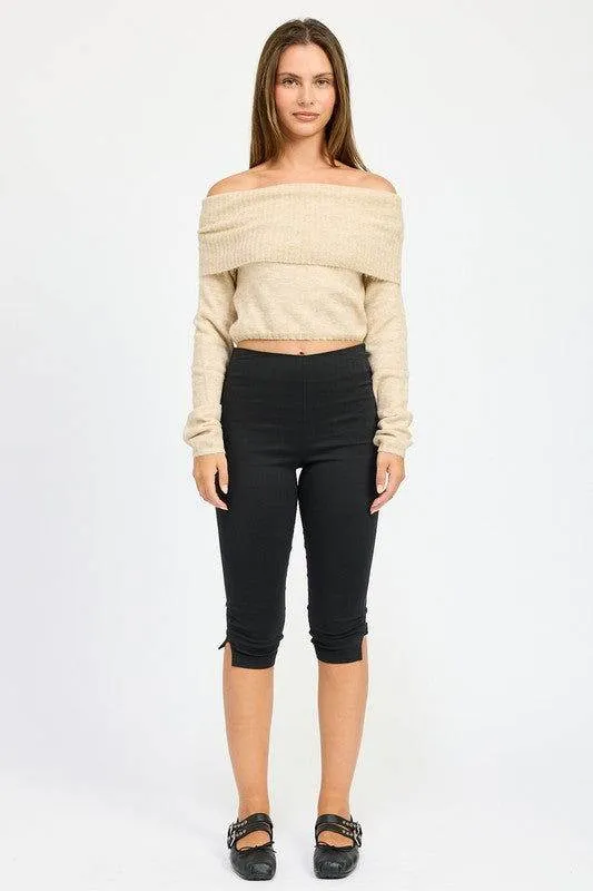 Emory Park Off Shoulder Fold Over Top