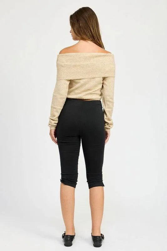 Emory Park Off Shoulder Fold Over Top