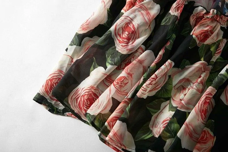 FashionSierra - Floral Printed Ruffles Elegant Designer Casual Holiday Maxi Dresses