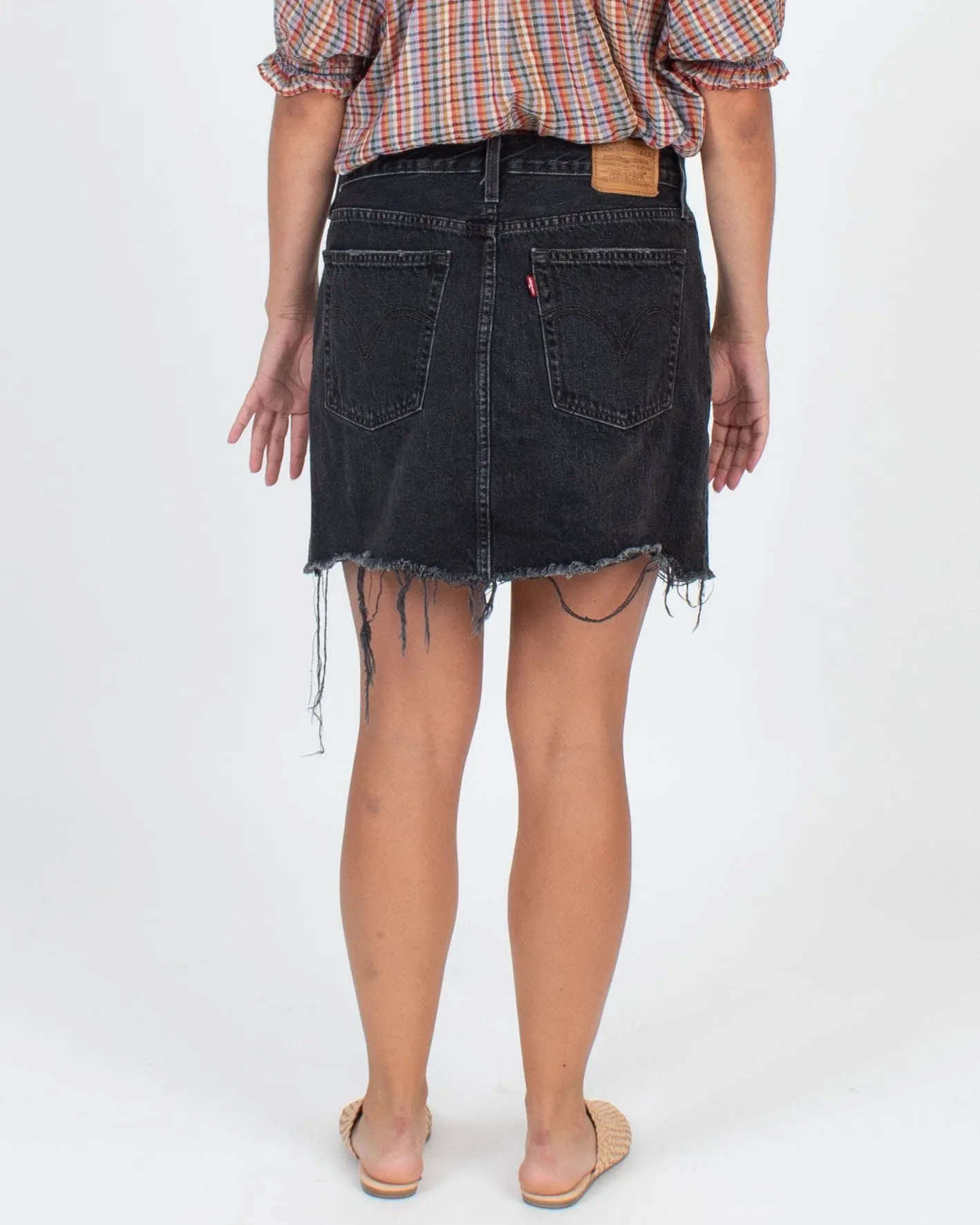 Frayed Denim Skirt