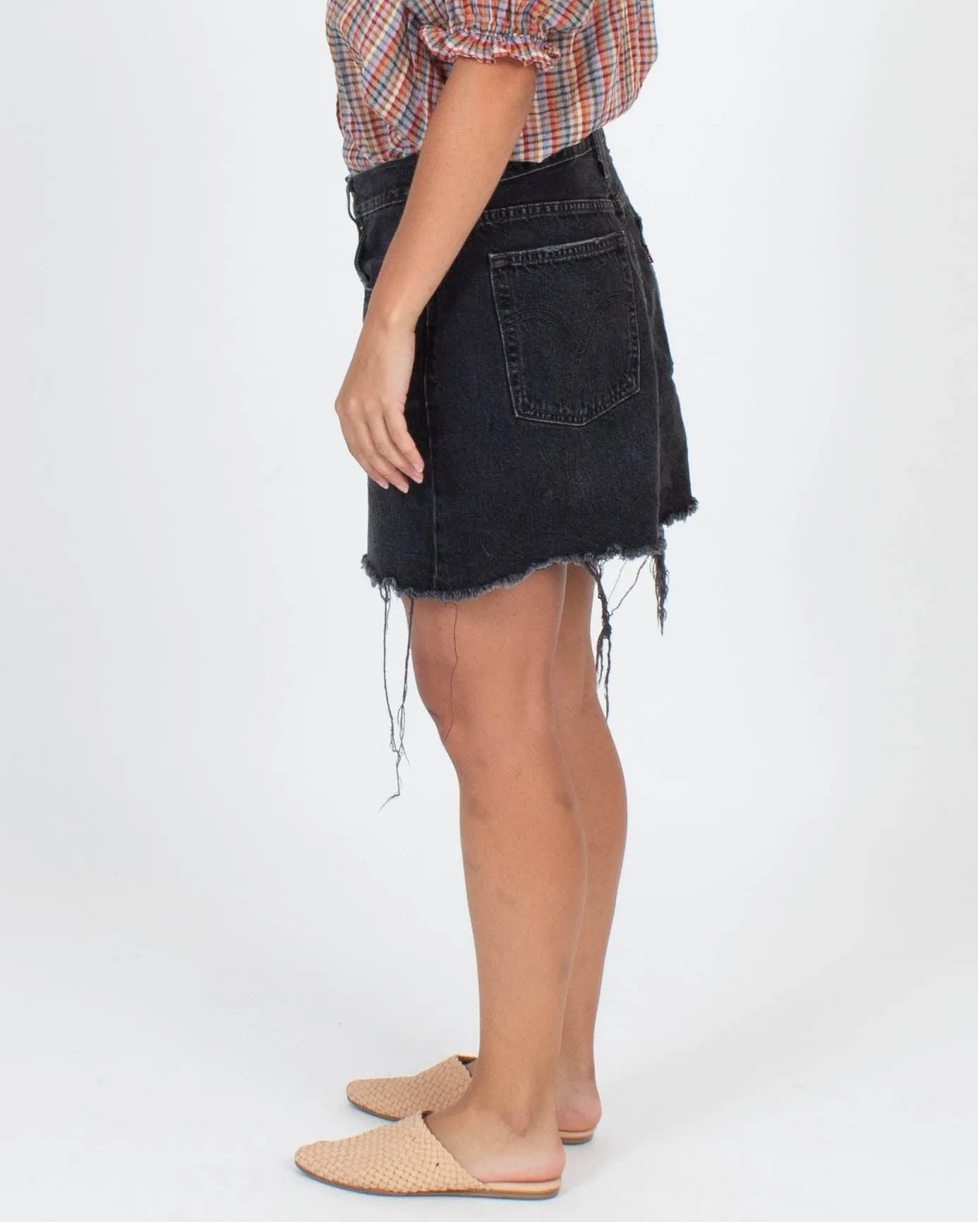 Frayed Denim Skirt