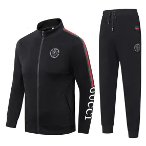 Gcc Front Embroiled Logo Cotton Tracksuits-Black