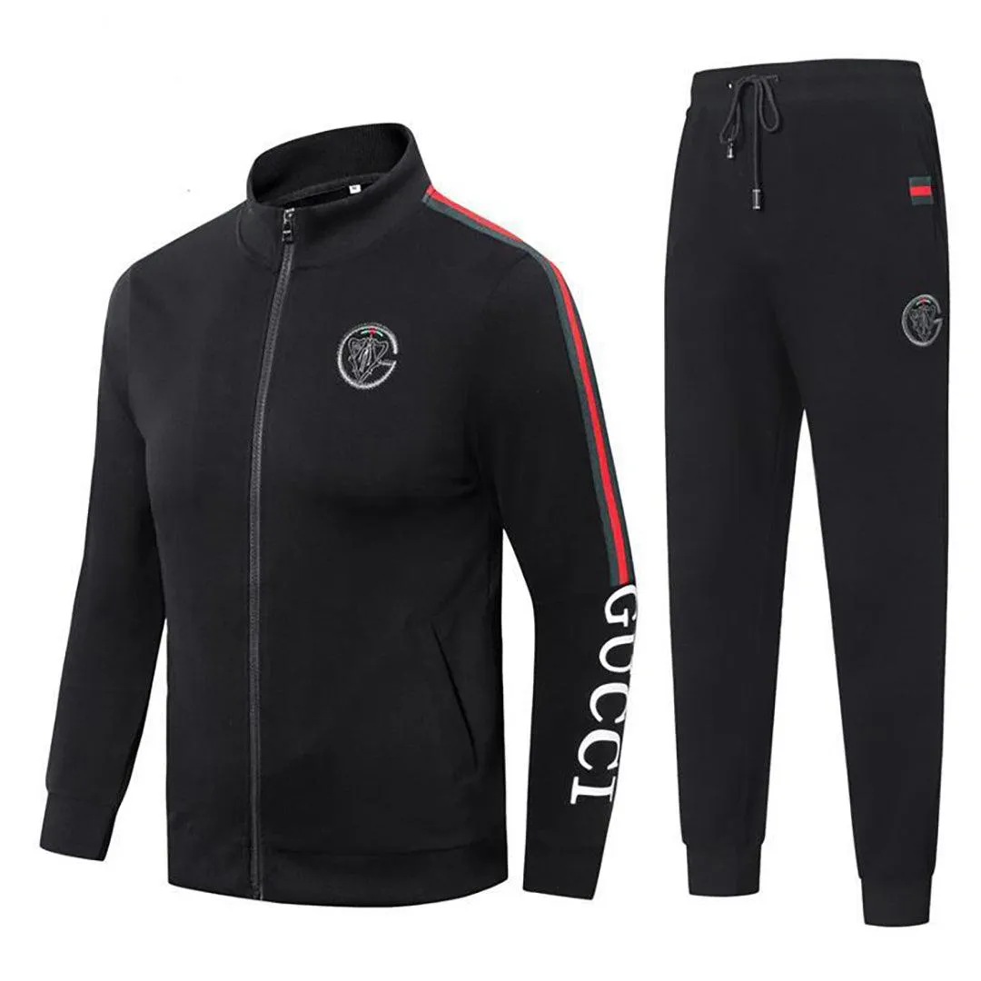 Gcc Front Embroiled Logo Cotton Tracksuits-Black