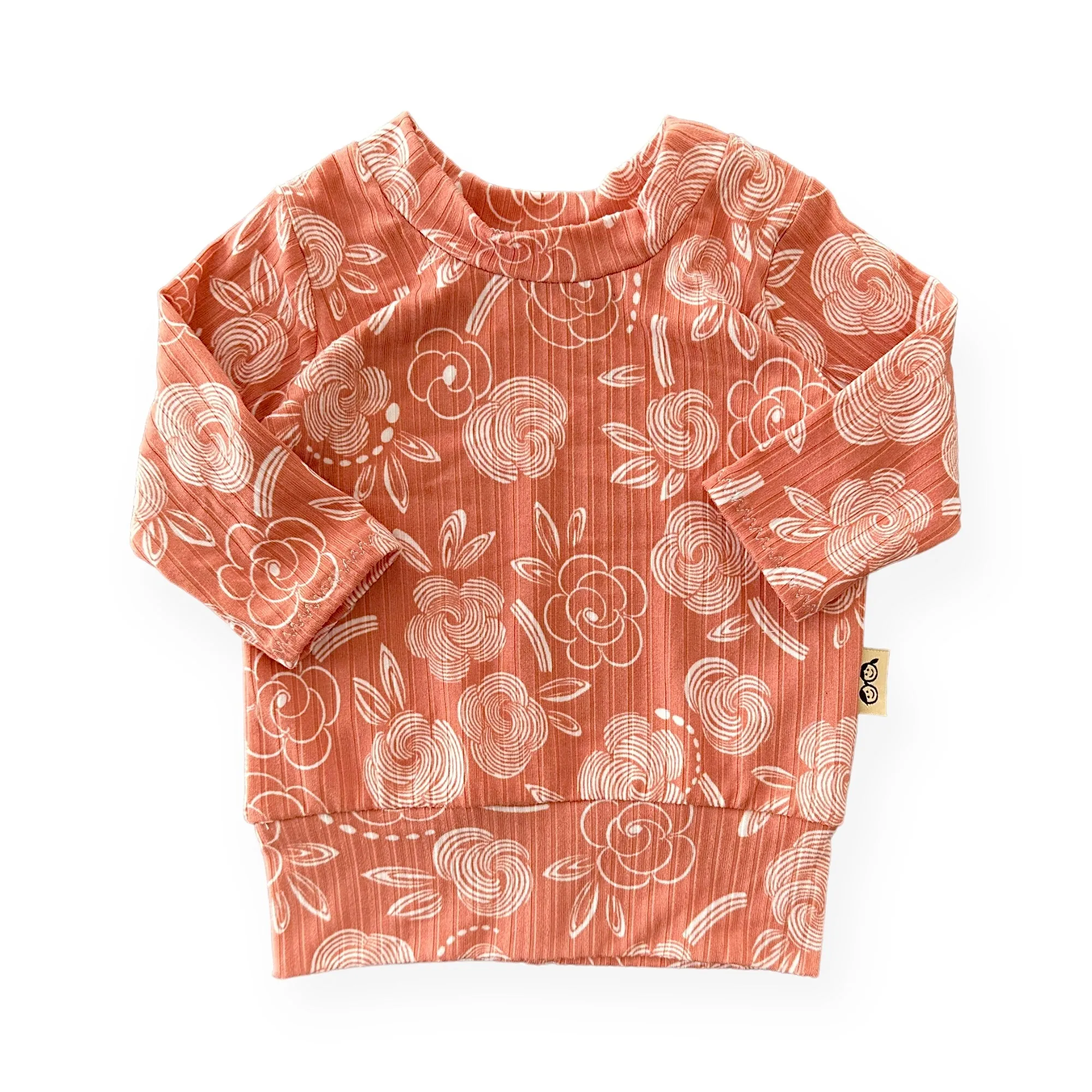 Geo Flowers Rose Ribbed Lounge Set