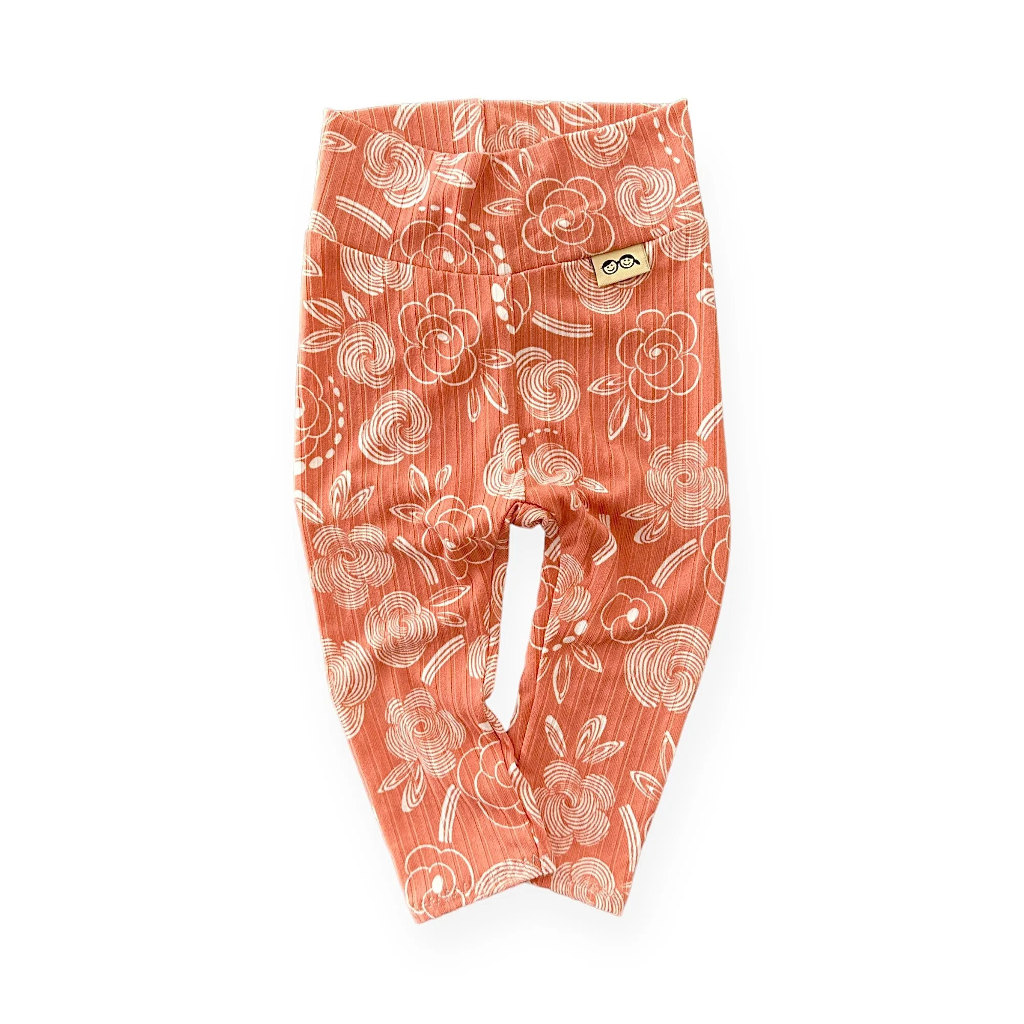 Geo Flowers Rose Ribbed Lounge Set