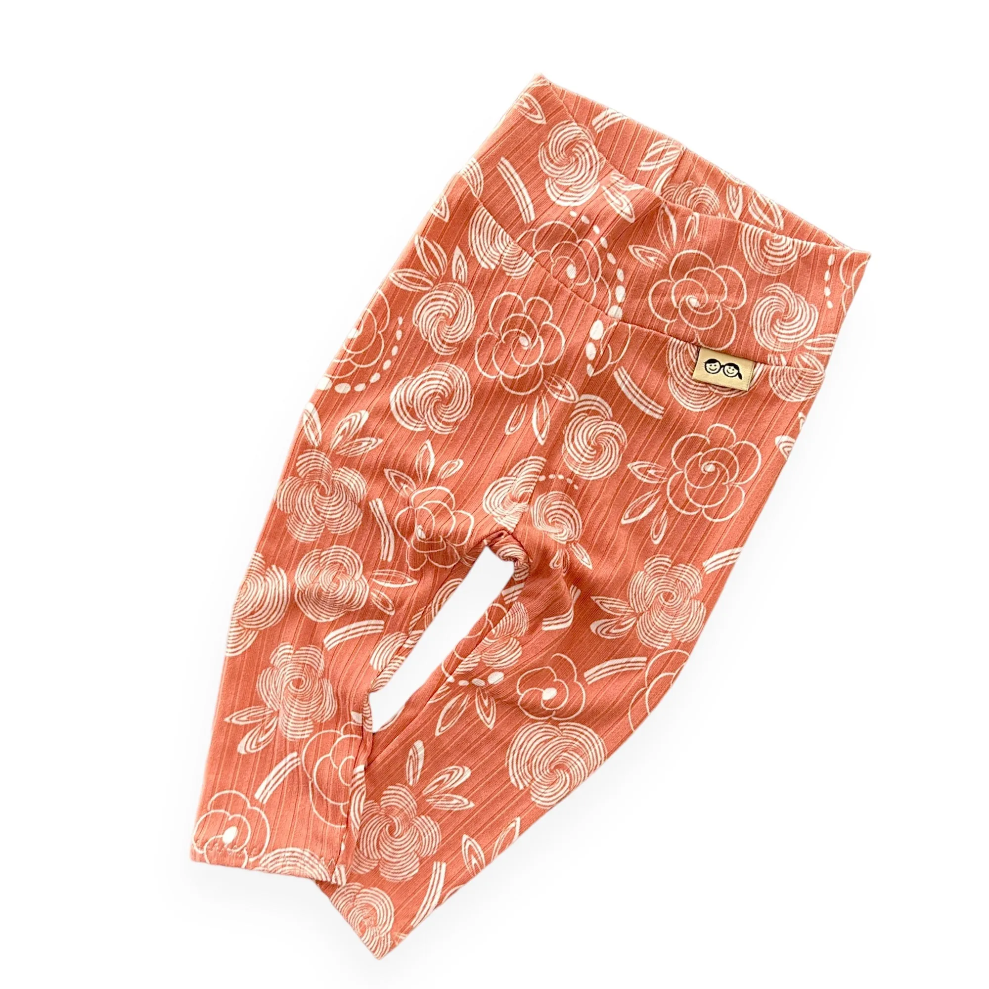 Geo Flowers Rose Ribbed Lounge Set