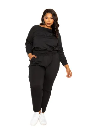Grommet Detail Lounge Sets (Plus Size)