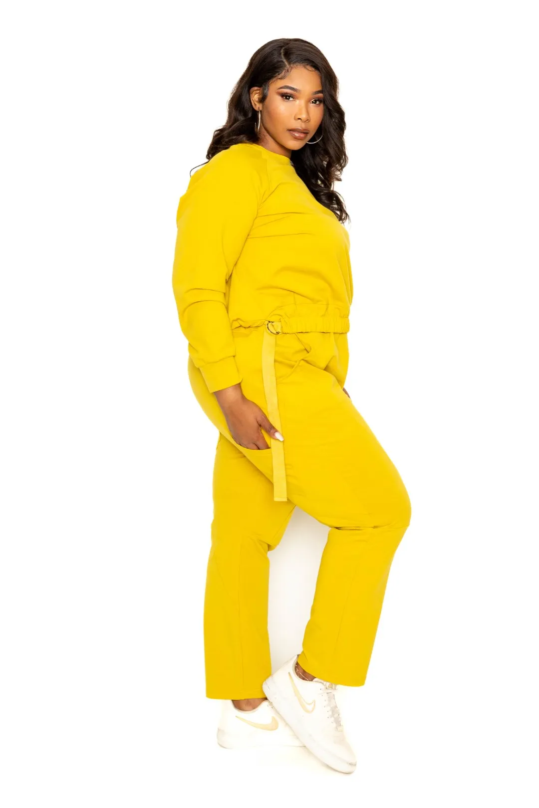 Grommet Detail Lounge Sets (Plus Size)