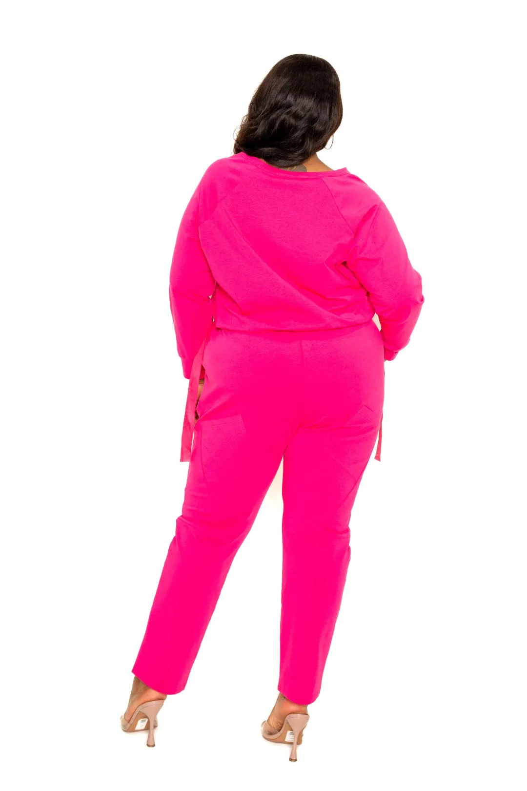 Grommet Detail Lounge Sets (Plus Size)