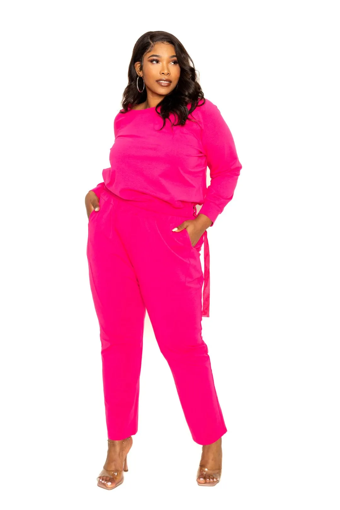Grommet Detail Lounge Sets (Plus Size)