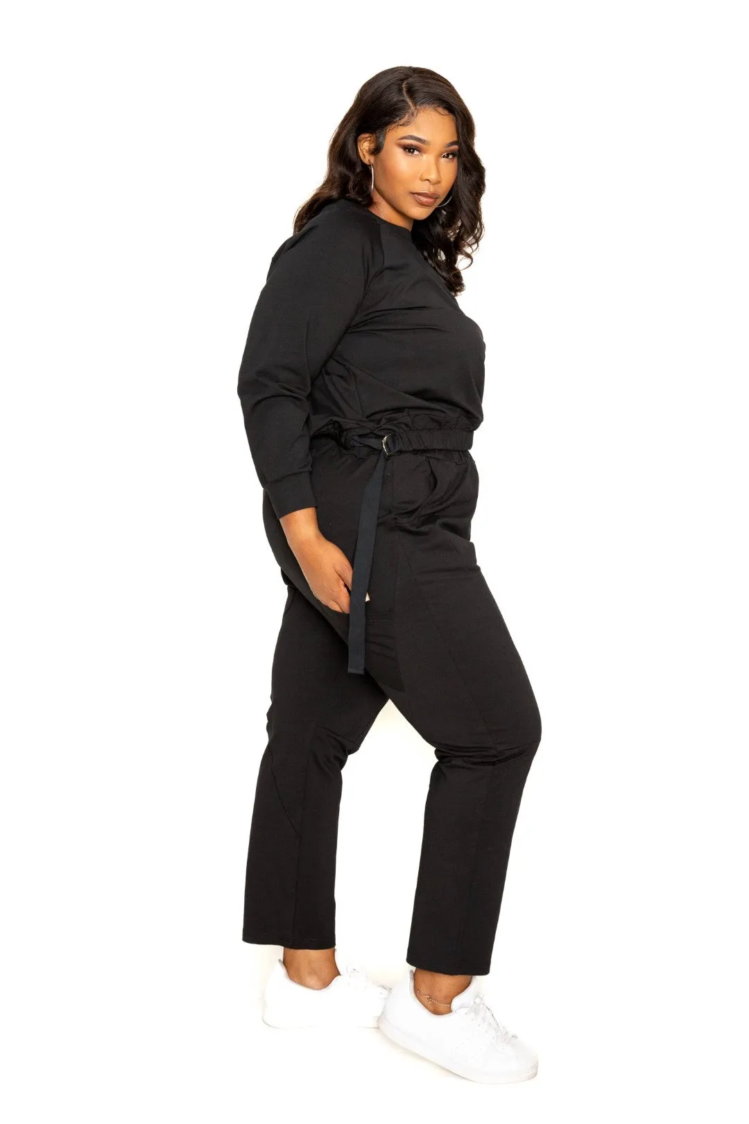 Grommet Detail Lounge Sets (Plus Size)