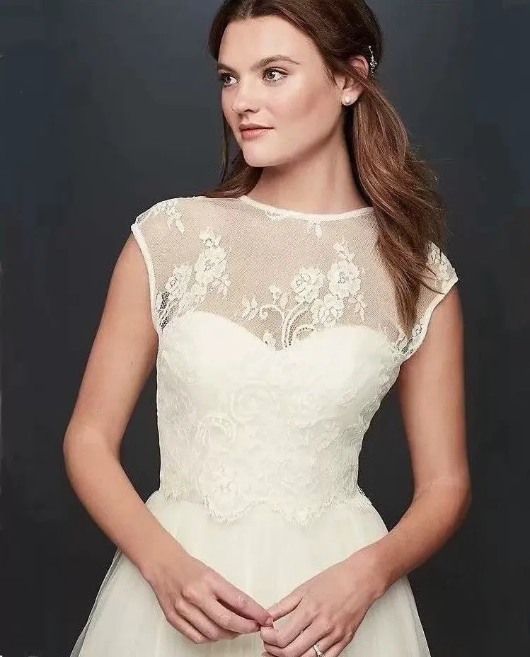 Gumru Boho Open Back Lace Wedding Dress Topper