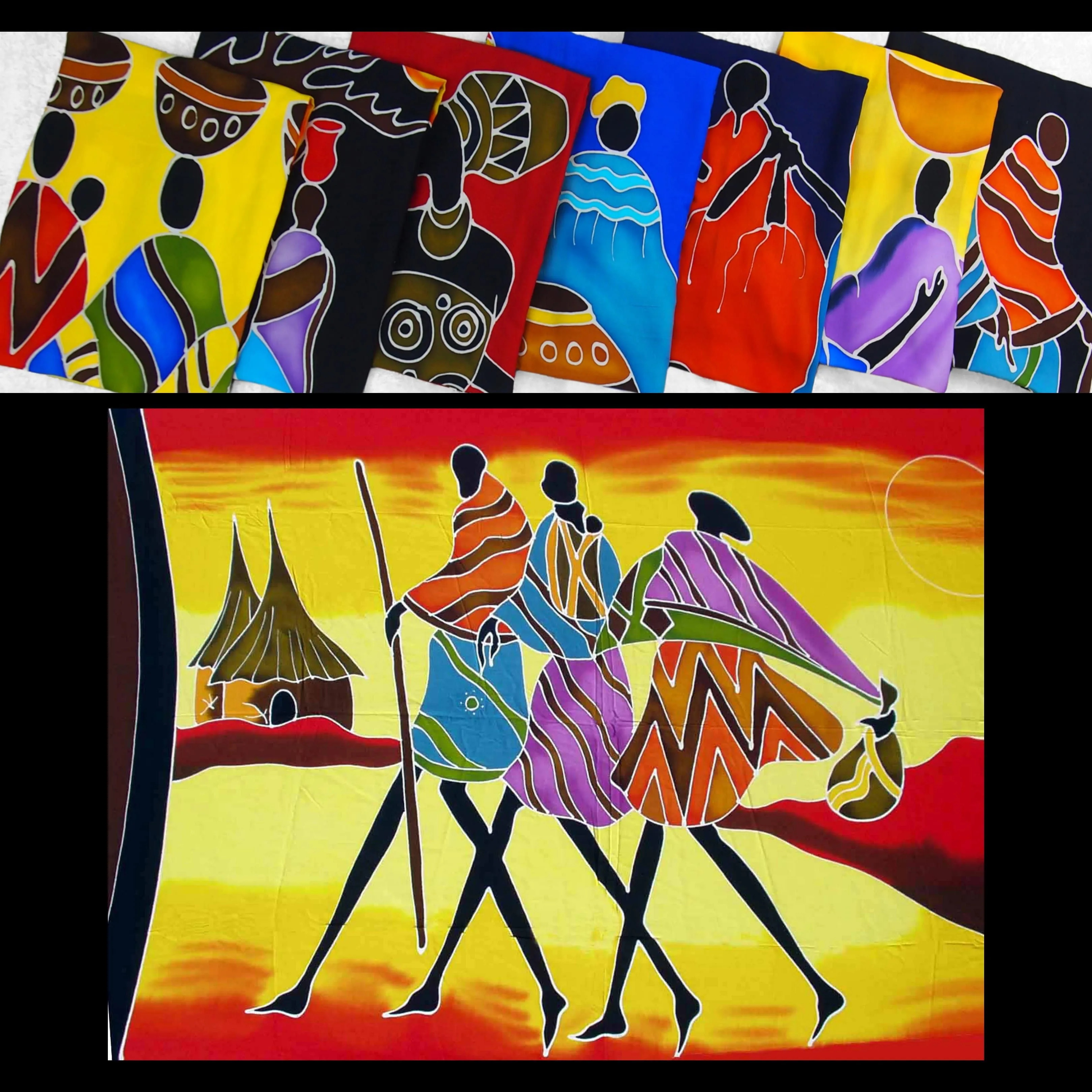 Hand-Painted Batik African Sarongs