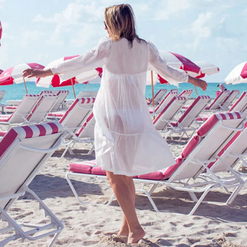 Hollow Embroidered Beach Dress #Hollow #Embroidered