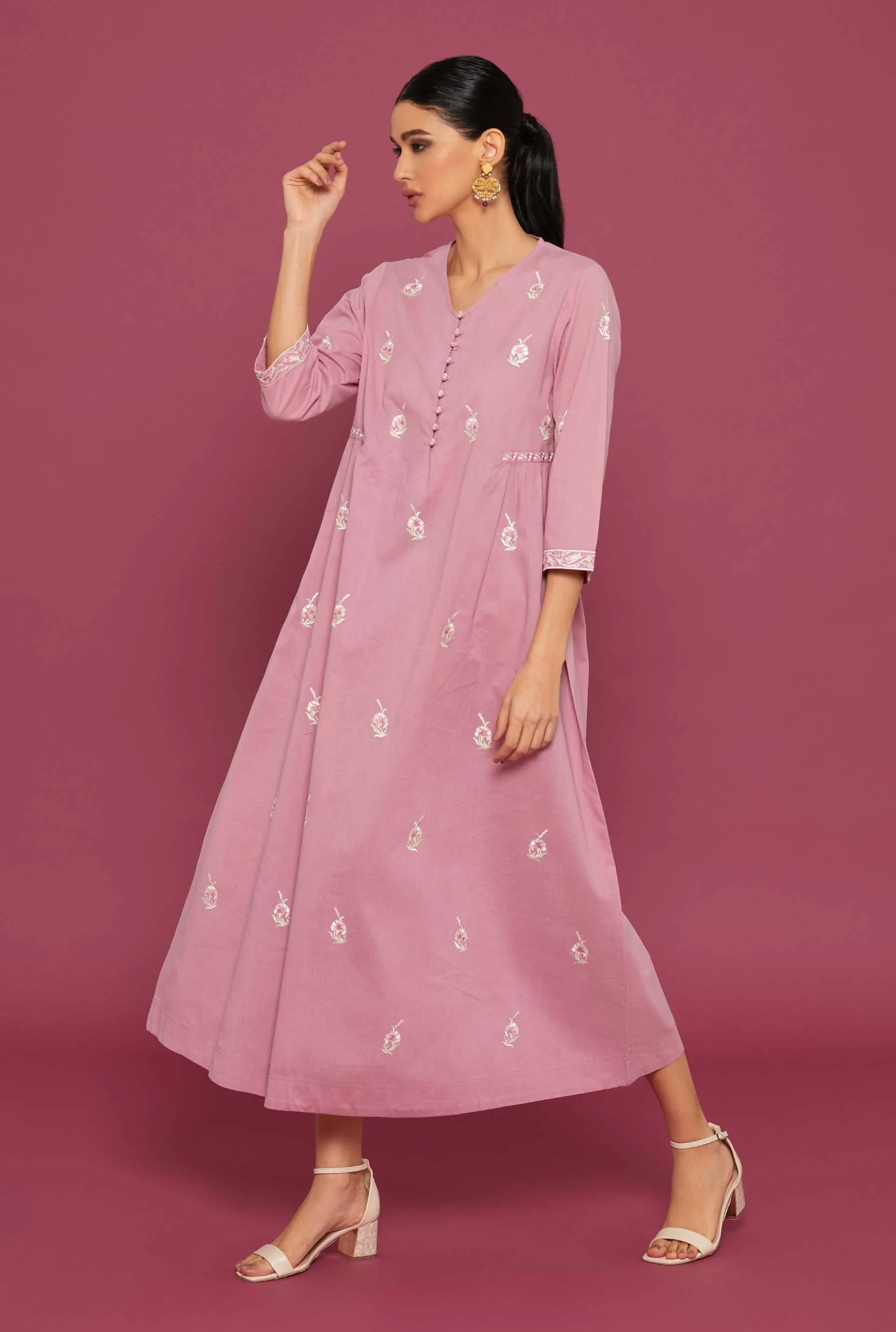 Hunar Lilas Kaftan