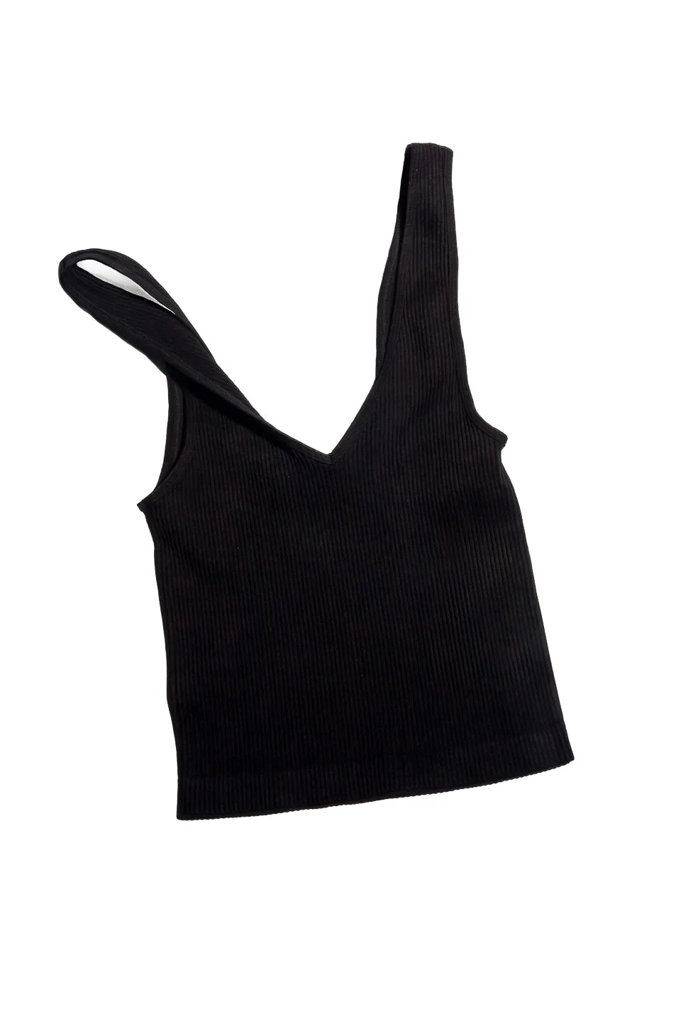 Jessica Cropped Tank in Black - FINAL SALE